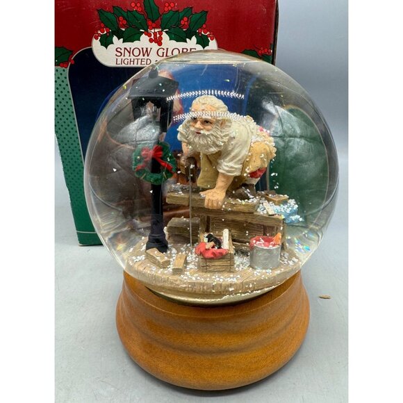 Breckenridge holidays Christmas Santa snow globe lighted musical Tawain READ - Picture 1 of 6